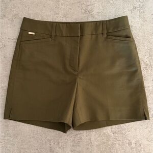 White House Black Market Olive Green High Waist Tailored 5” Shorts